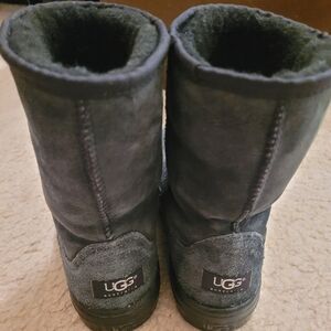 UGG Charcoal Suede Boots, W 7, Ultra Short